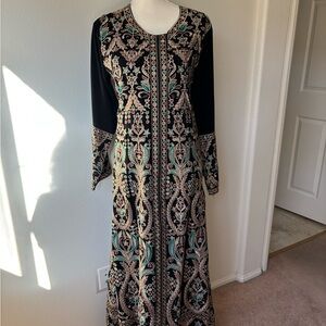 Elegant Black and Gold Embroidered Dress hijabs were